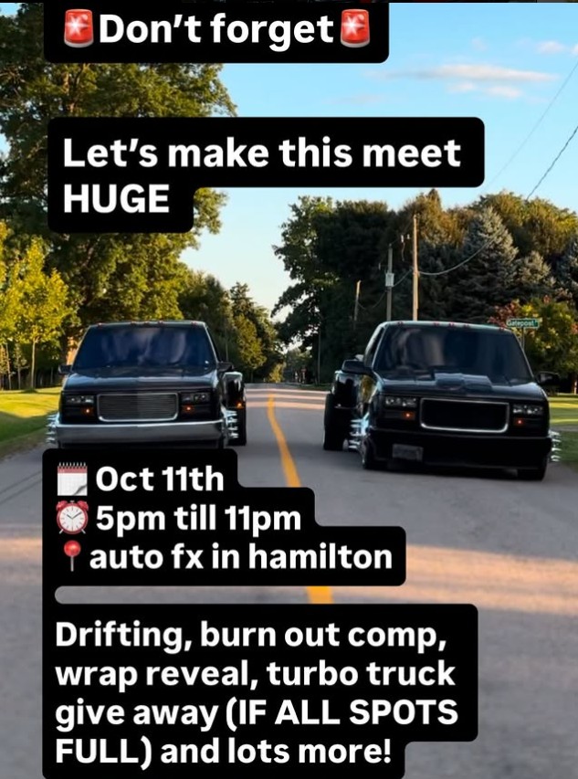Tint Addixx - Huge Hamilton Car Meet flyer